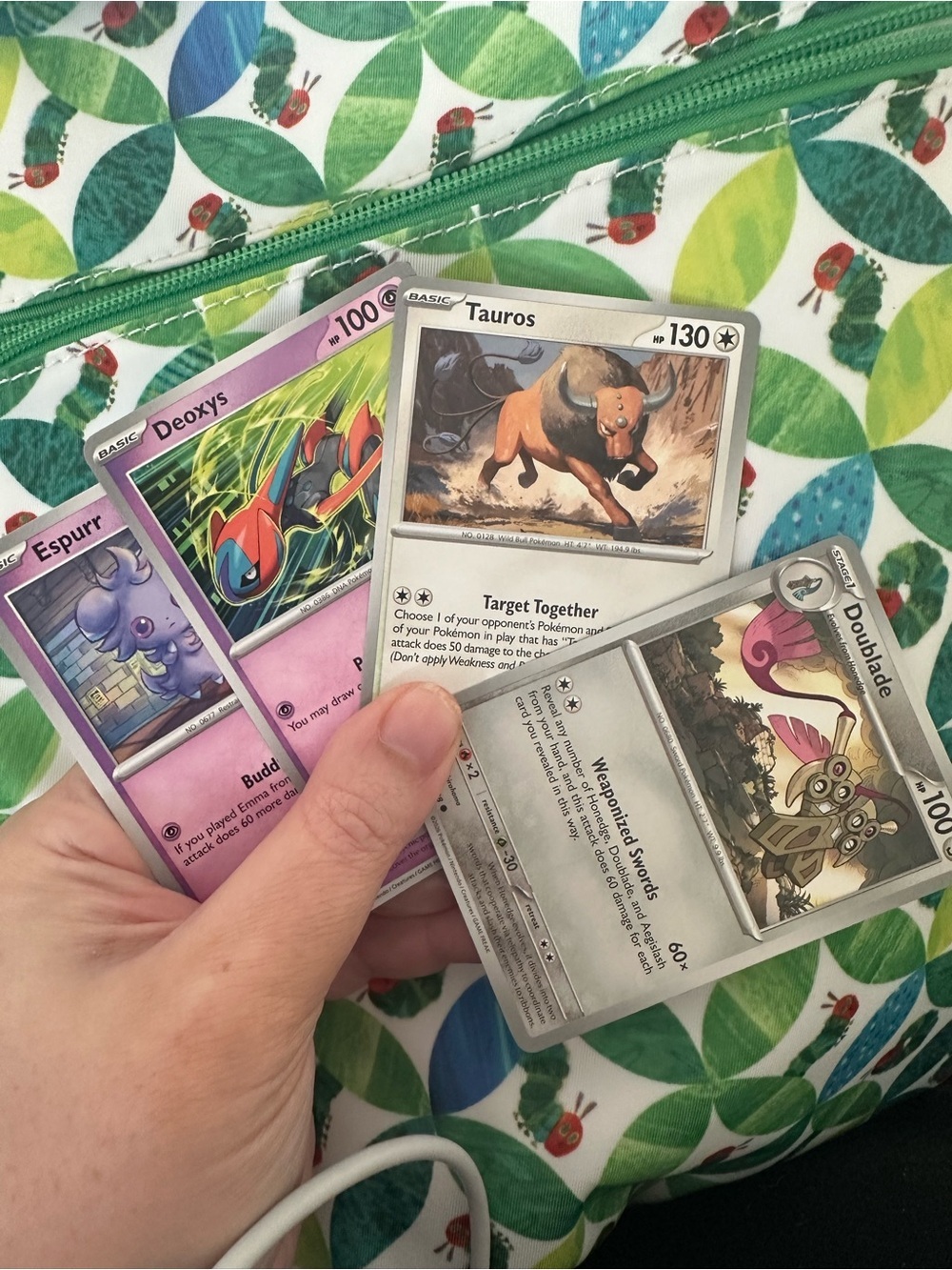 Pokemon Card Lot with Purple, Green, White, Silver Accents